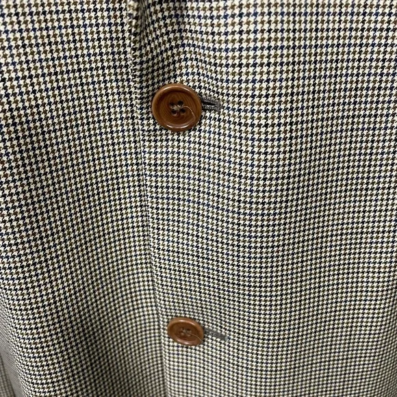 Brooks Brothers Loro Piano Wool Blazer Houndstooth Beige Sport Coat Size 41L